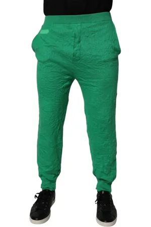 Dsquared2 Bukser, Herre, Grøn, XS, Uld, Grøn Strækstof Afslappet Jogger Bukser