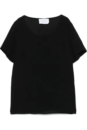 Kaos Top, Dame, Sort, 2XL, Uld, Crepe Bluse Rp1Or011