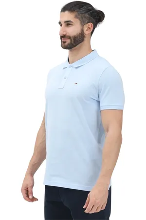 Tommy Hilfiger Top, Herre, Blå, S, Bomuld, Klar Blå Polo Skjorte Klassisk Logo