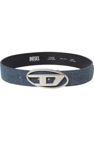 Diesel Tilbehør, Dame, Blå, 85 CM, Uld, Denim Metal Spænde Bælte Stilfuld Mode