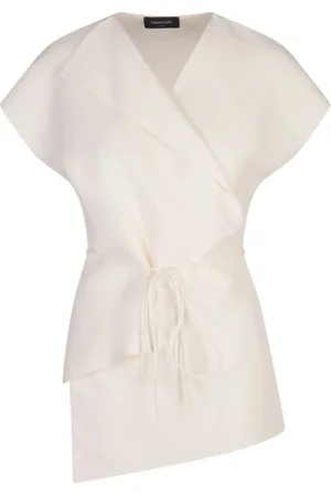 Fabiana Filippi Kjole, Dame, Hvid, XS, Linned, Hvid Linned Viskose Top