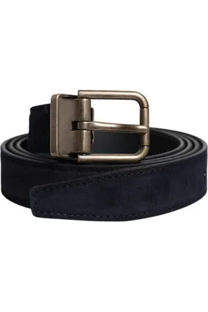 Dolce & Gabbana Tilbehør, Herre, Sort, 110 CM, Læder, Klassisk Metal Spænde Læderbælte