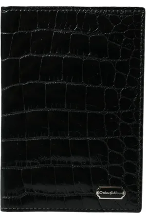 Dolce & Gabbana Tilbehør, unisex, Sort, ONE SIZE, Læder, Eksotisk skind læder pas holder