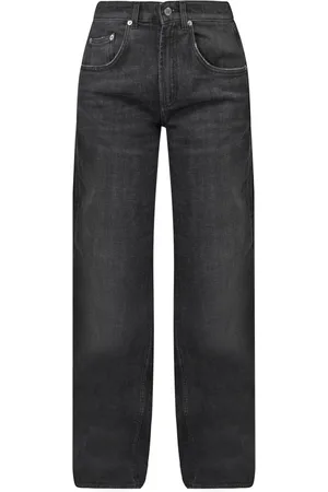 DEPARTMENT FIVE Jeans, Dame, Sort, W30, Bomuld, Vintage Sorte Jeans med Lige Ben