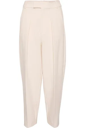 INWEAR Bukser, Dame, Hvid, M, Uld, Barrel Pant Vanilla Smart Silhuet