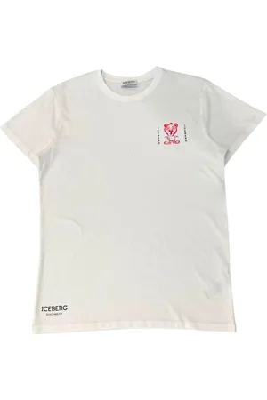 Iceberg Top, Herre, Hvid, XL, Bomuld, Logo Print Crew Neck Cotton T-Shirt