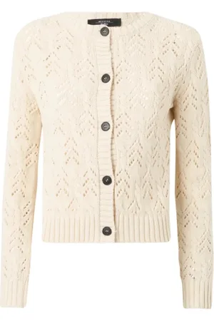 Max Mara Strik, Dame, , XS, Bomuld, Rund Hals Bomuld Cardigan Panaria