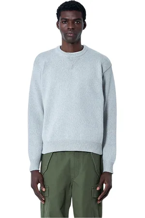 STUSSY Strik, Herre, Grå, XL, Bomuld, Merino Bomuld Blandings Crewneck Sweater