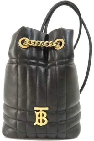 Burberry Pre-owned, Dame, Sort, ONE SIZE, Uld, Pre-owned Laeder skuldertasker