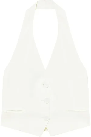 Patrizia Pepe Jakke, Dame, Hvid, M, Tyl, Feminin Vest Style 2C1618A411