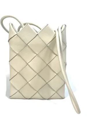 Bottega Veneta Pre-owned, Dame, Hvid, ONE SIZE, Uld, Pre-owned Laeder skuldertasker
