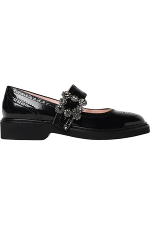 Roger Vivier Sko, Dame, Sort, 38 EU, Læder, Krystal Spænde Mary Jane Pumpe