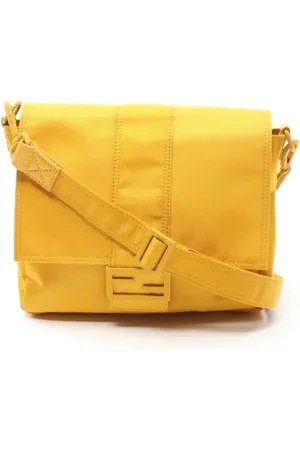 Fendi Pre-owned, Dame, Gul, ONE SIZE, Uld, Pre-owned Canvas fendi-tasker
