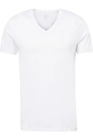 Armani Exchange Top, Herre, Hvid, XL, Bomuld, Hvid V-hals Pima Bomuld T-shirt