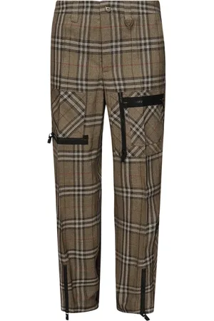 Burberry Bukser, Herre, Flerfarvet, M, Knappelukning Lynlommer Bukser Børste