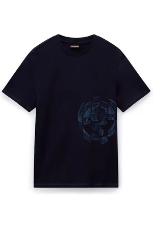 Napapijri Top, Herre, Blå, S, Bomuld, Kortærmet bomuldst-shirt til mænd