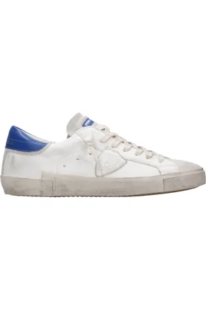 Philippe model Sko, Herre, Hvid, 44 EU, Læder, Vintage Sneakers med Fletlukning