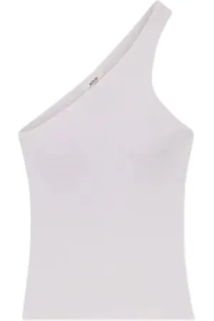 AGOLDE Top, Dame, Hvid, S, Uld, Hvid One Shoulder Tank Top