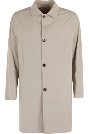 Kired Frakke, Herre, Brun, L, Reversibel Beige Overfrakke med Spids Krave