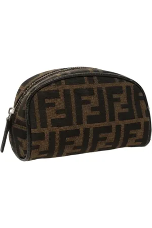 Fendi Pre-owned, Dame, Brun, ONE SIZE, Tyl, Pre-owned Canvas pouches