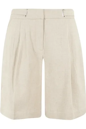 REMAIN Birger Christensen Shorts, Dame, Hvid, S, Plisseret højtaljet bukser