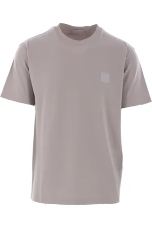 Stone Island Top, Herre, Grå, L, Bomuld, Grå T-shirt i bomuldsjersey med logopatch