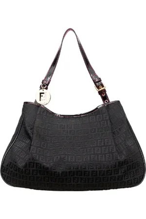 Fendi Pre-owned, Dame, Sort, ONE SIZE, Uld, Pre-owned Canvas fendi-tasker
