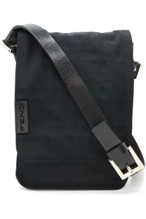 Fendi Pre-owned, Dame, Sort, ONE SIZE, Uld, Pre-owned Canvas skuldertasker