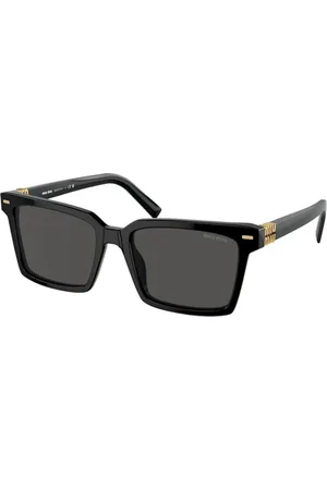 Miu Miu Tilbehør, unisex, Sort, 55 MM, Sort ramme med mørkegrå linser