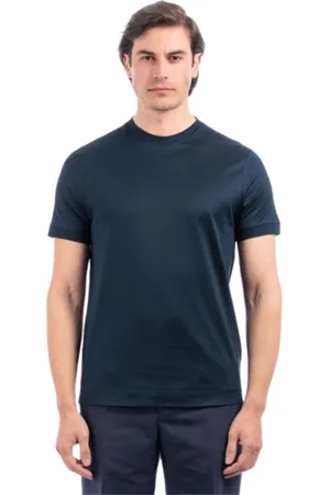 Daniele Fiesoli Top, Herre, Blå, 3XL, Bomuld, Blå Bomuld T-shirt og Polo
