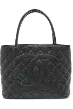 CHANEL Pre-owned, Dame, Sort, ONE SIZE, Tyl, Pre-owned Laeder totes