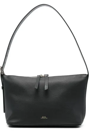 A.P.C. Taske, Dame, Sort, ONE SIZE, Uld, Sort skuldertaske med toplynlås