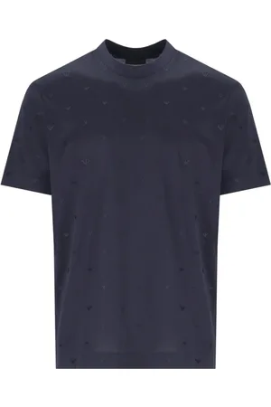 Emporio Armani Top, Herre, Blå, S, Bomuld, Monogram Navy T-shirt