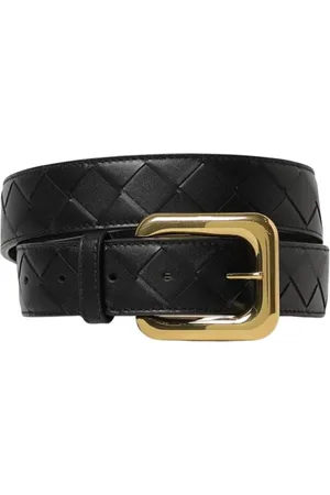 Bottega Veneta Tilbehør, Dame, Sort, 80 CM, Læder, Sort Flettet Læderbælte