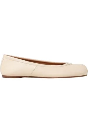 Maison Margiela Sko, Dame, , 37 1/2 EU, Læder, Sort læder ballerina flade