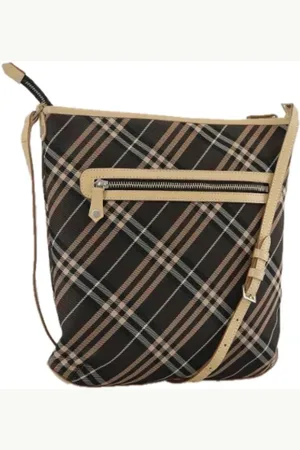 Burberry Pre-owned, Dame, Brun, ONE SIZE, Uld, Pre-owned Canvas skuldertasker