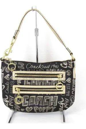 Coach Pre-owned, Dame, Sort, ONE SIZE, Uld, Pre-owned Canvas skuldertasker