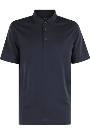 HUGO BOSS Top, Herre, Blå, M, Bomuld, Mørkeblå Polo Skjorte