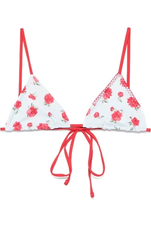 Frankies Bikinis Badetøj, Dame, Blå, XS, Blomstret strandtøj med justerbare stropper