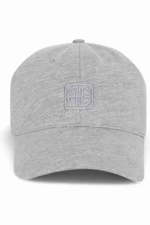 ANINE BING Tilbehør, Dame, Grå, ONE SIZE, Bomuld, Firkantet Logo Baseball Kasket