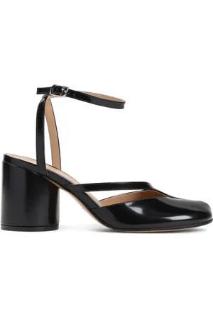 Maison Margiela Sko, Dame, Sort, 38 EU, Læder, Sorte Pumps Elegante Børstet Læder Hæle