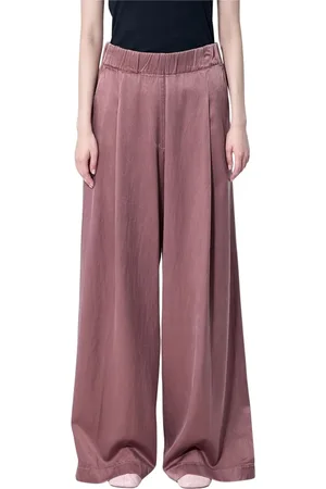 DRIES VAN NOTEN Bukser, Dame, Rød, S, Uld, Bløde elastiske bukser med lommer