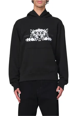 Kenzo Sweathshirts & Hoodies, Herre, Sort, L, Uld, Hyggelig Tiger Fleece Trøje