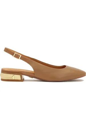 Kazar Sko, Dame, Brun, 40 EU, Uld, Komfortable slingback pumps med metaludsmykning på hælen