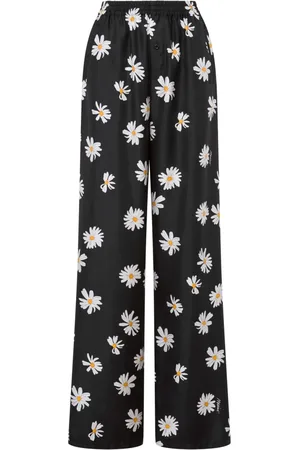 Moschino Bukser, Dame, Sort, S, Margerittryk Elastisk Talje Bukser