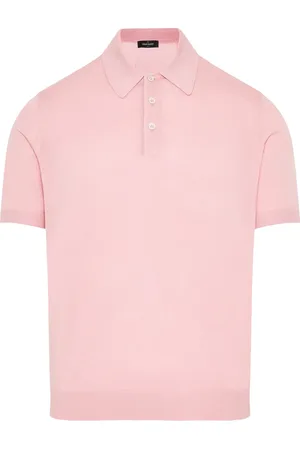 Gran Sasso Top, Herre, Lyserød, 2XL, Luksus Silke Polo Skjorte Produceret i Italien