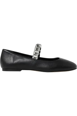 Casadei Sko, Dame, Sort, 37 EU, Læder, Elegant Crystal Ballerina Flats