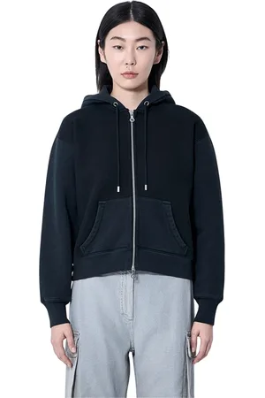 OUR LEGACY Sweathshirts & Hoodies, Dame, Sort, S, Bomuld, Hættetrøje med lynlås i kraftig jersey