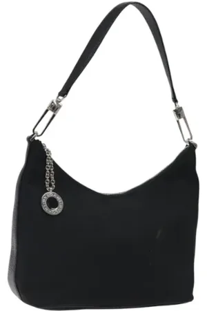 Bvlgari Pre-owned, Dame, Sort, ONE SIZE, Uld, Pre-owned canvas håndtasker