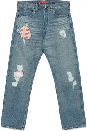 JUNYA WATANABE Jeans, Herre, Blå, L, Indigo Blå Klassiske Knappelukning Jeans